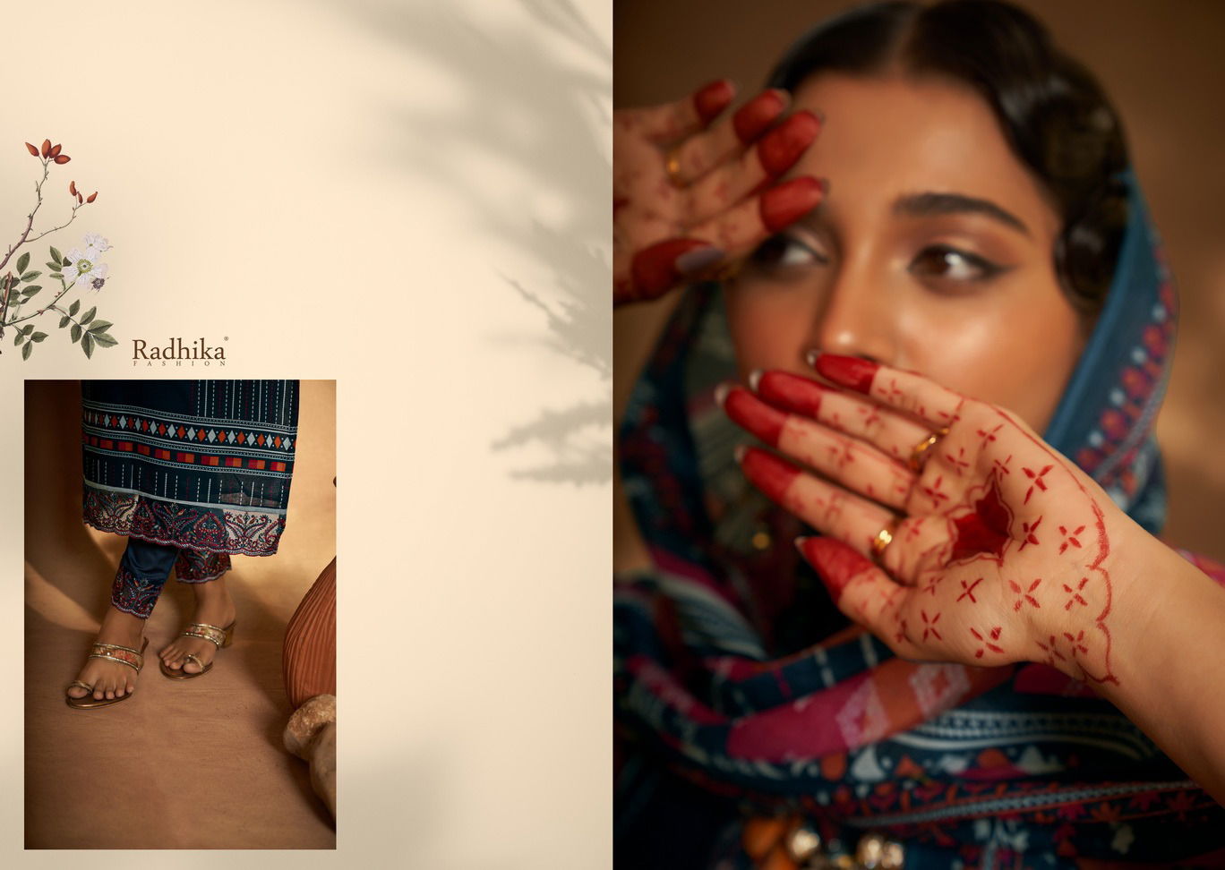 Mehndi By Azara Radhika Pakistani Print Cambric Cotton Dress Material  Wholesale Price In Surat